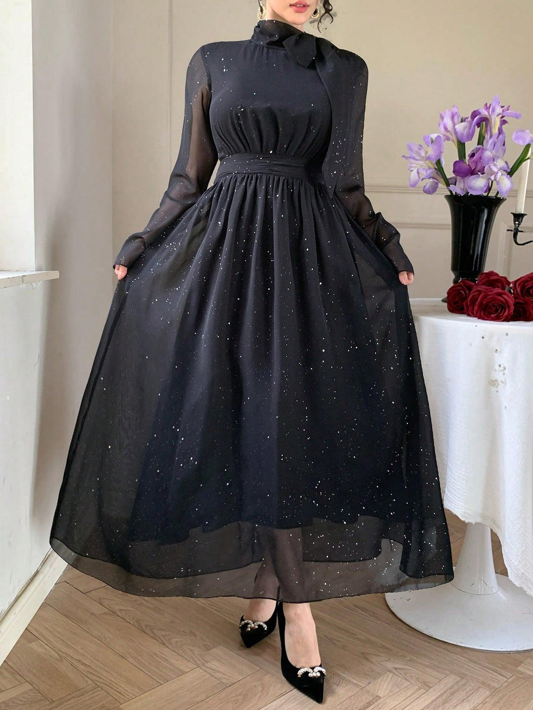 Rochie midi SHEIN, negru