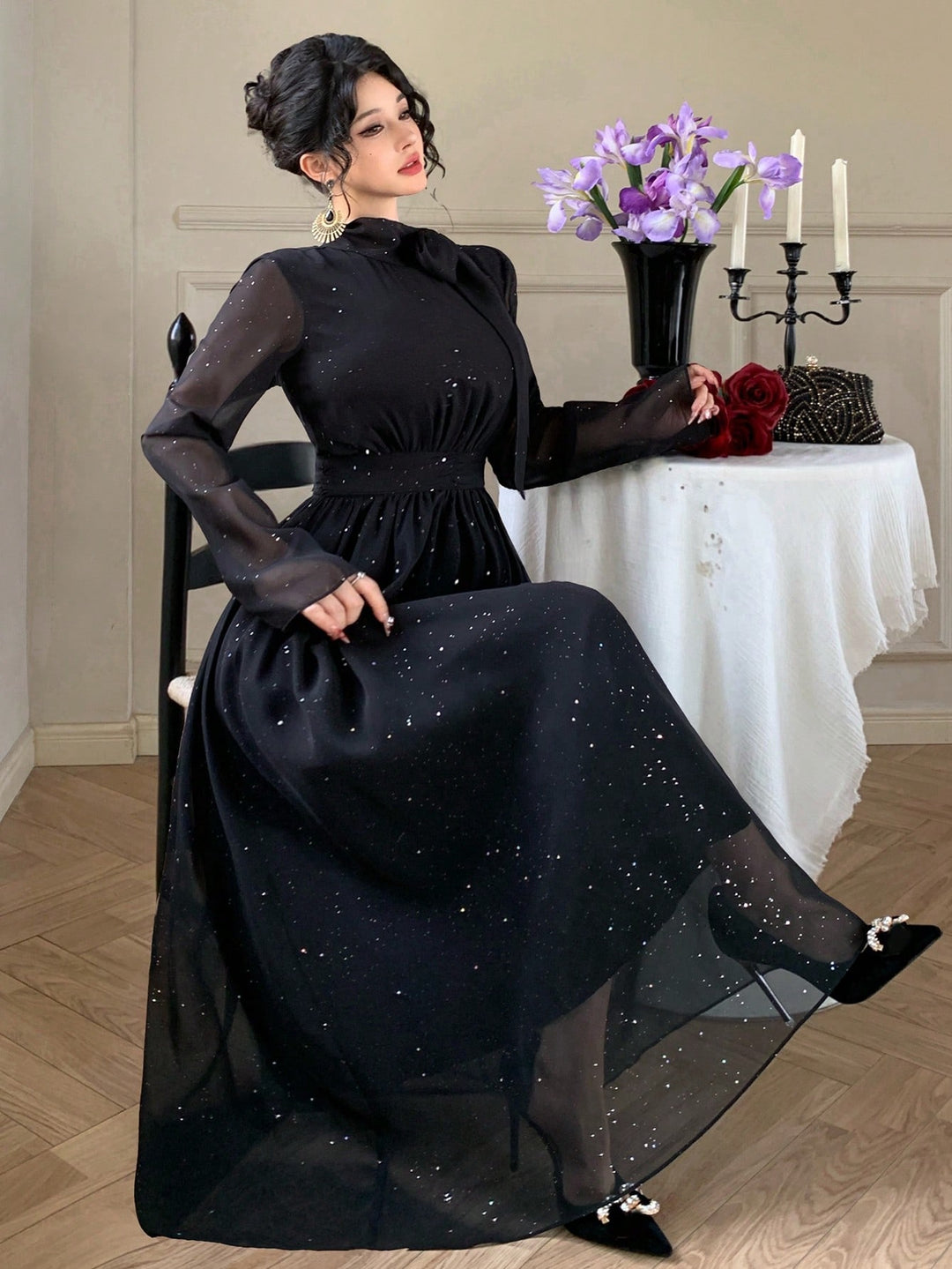 Rochie midi SHEIN, negru