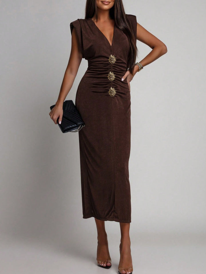 Rochie midi SHEIN, maro
