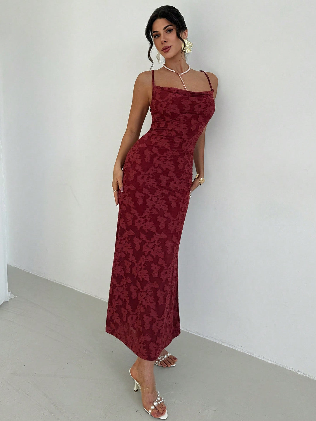 Rochie maxi SHEIN, vișiniu
