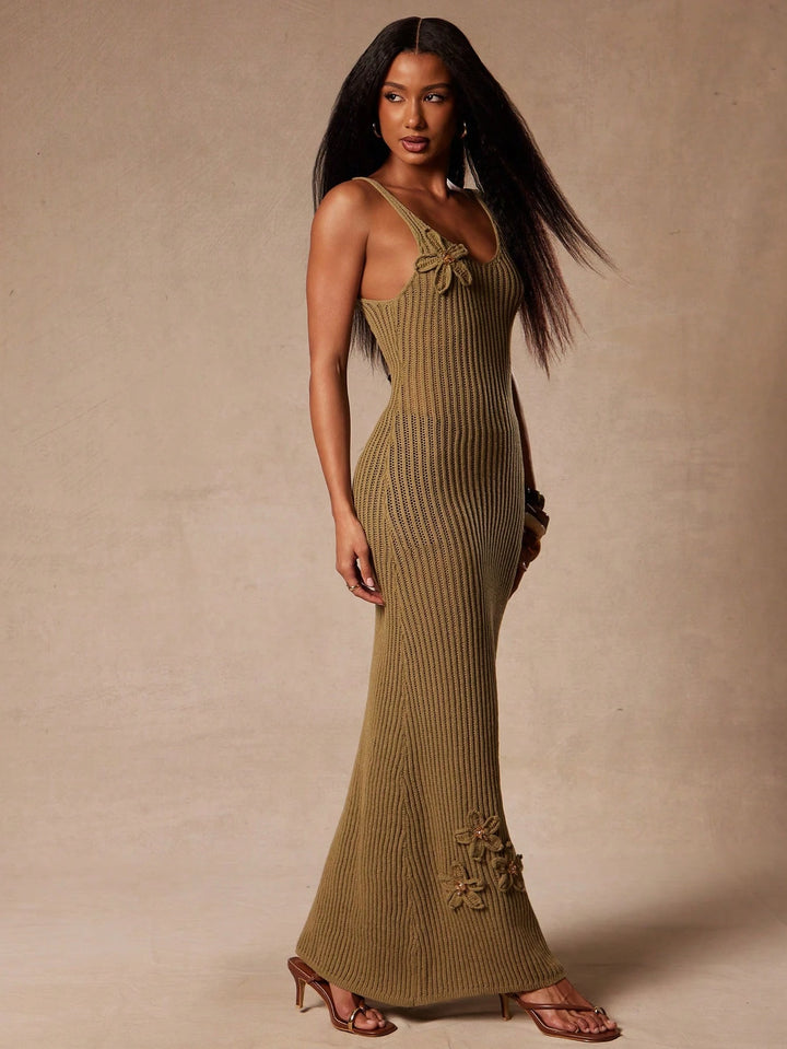 Rochie maxi SHEIN, kaki