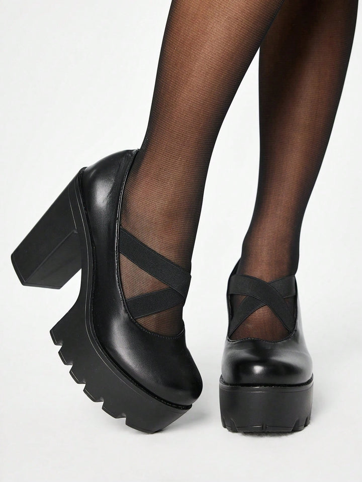 Pantofi cu toc SHEIN, negru