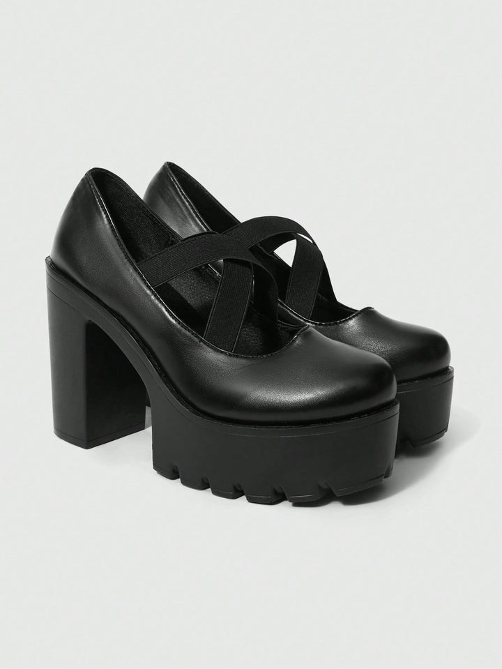 Pantofi cu toc SHEIN, negru