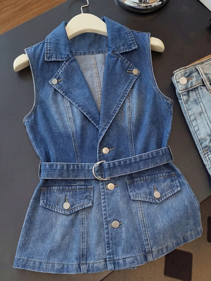 Jachetă denim SHEIN, albastru