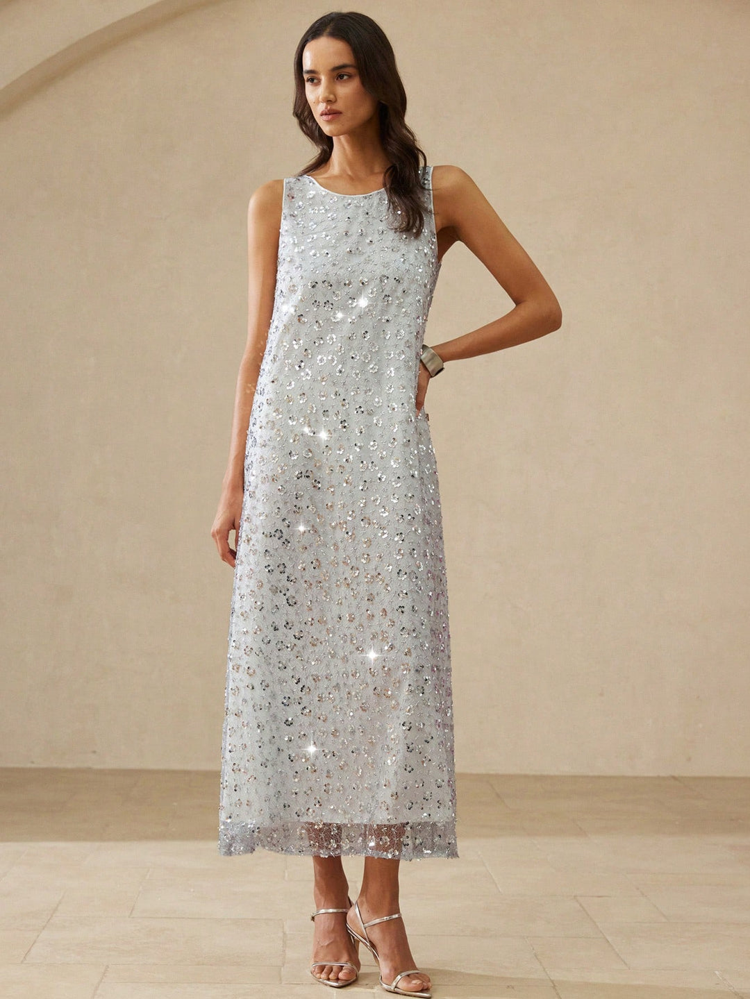 Rochie maxi SHEIN, gri