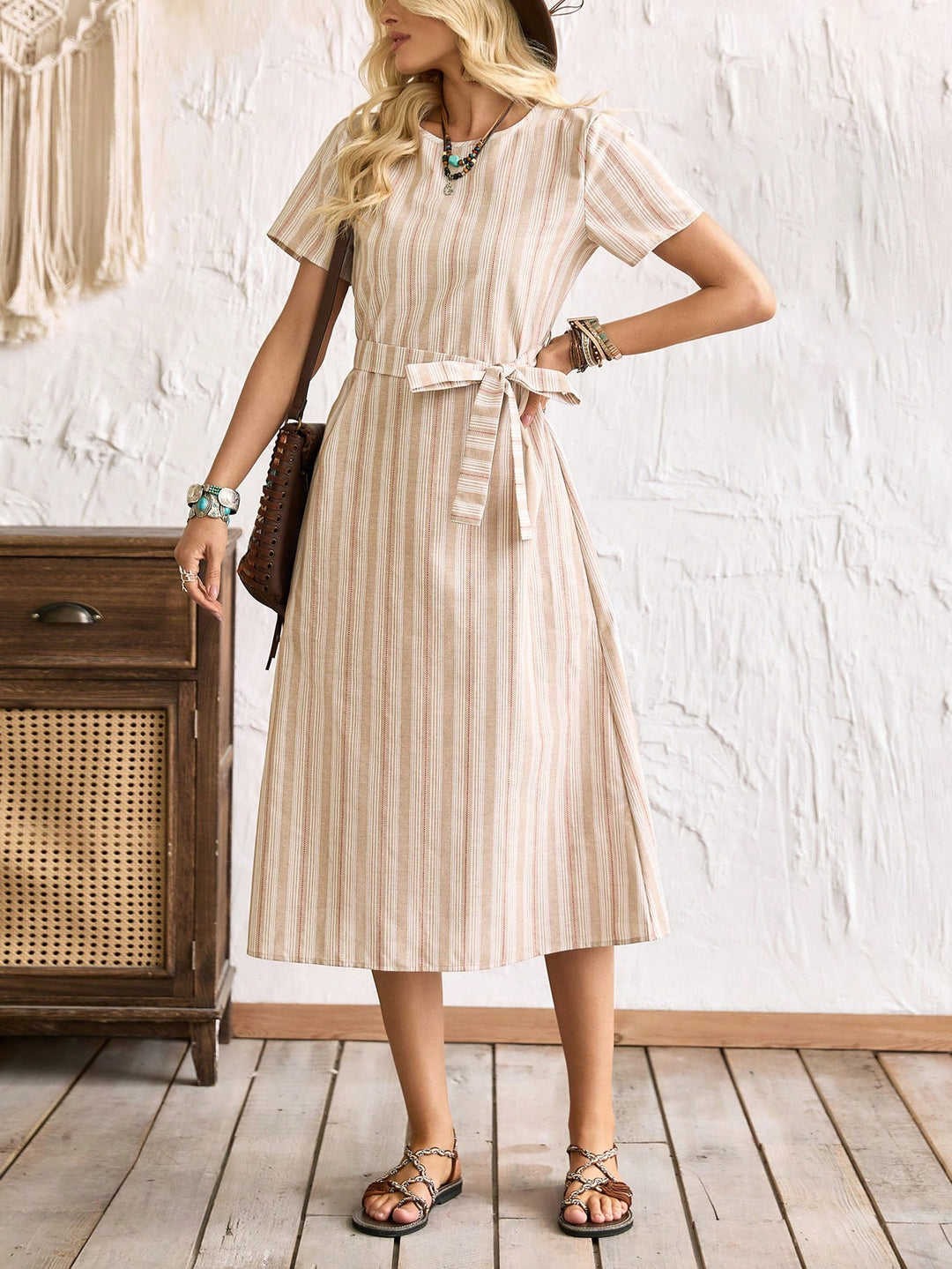 Rochie midi SHEIN, bej