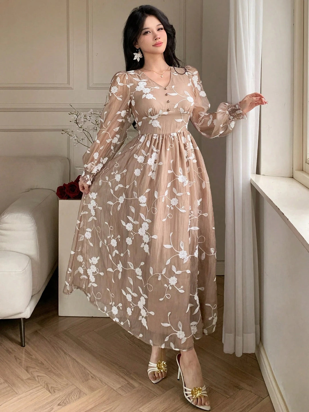 Rochie maxi SHEIN, mix culori