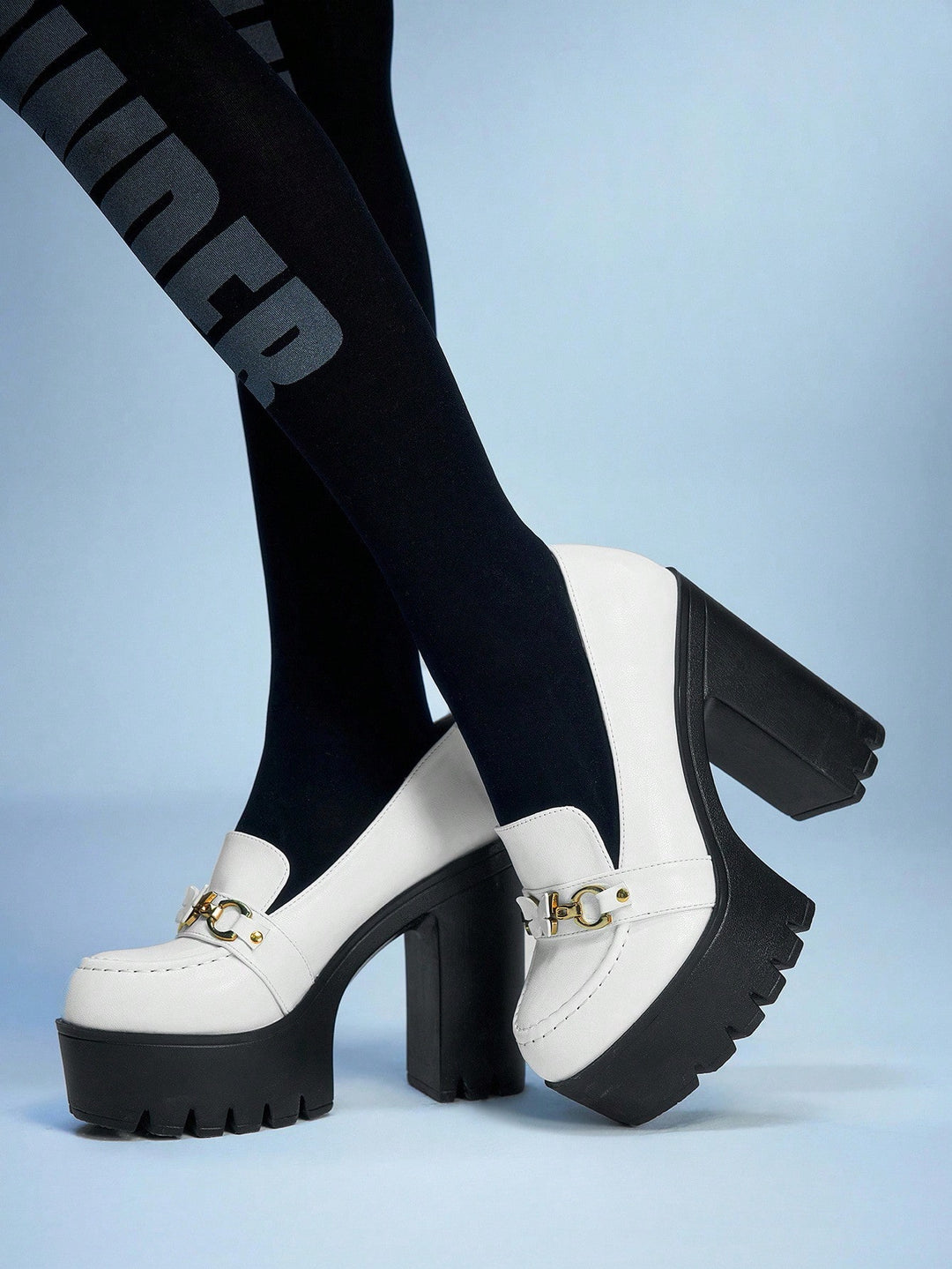 Pantofi cu toc SHEIN, alb