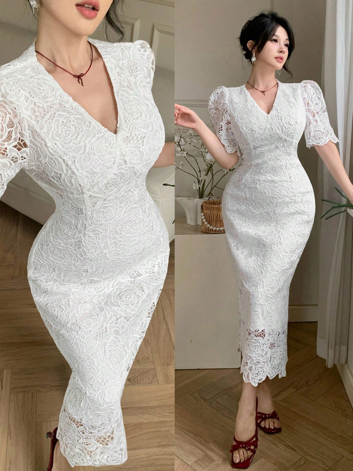 Rochie midi SHEIN, alb