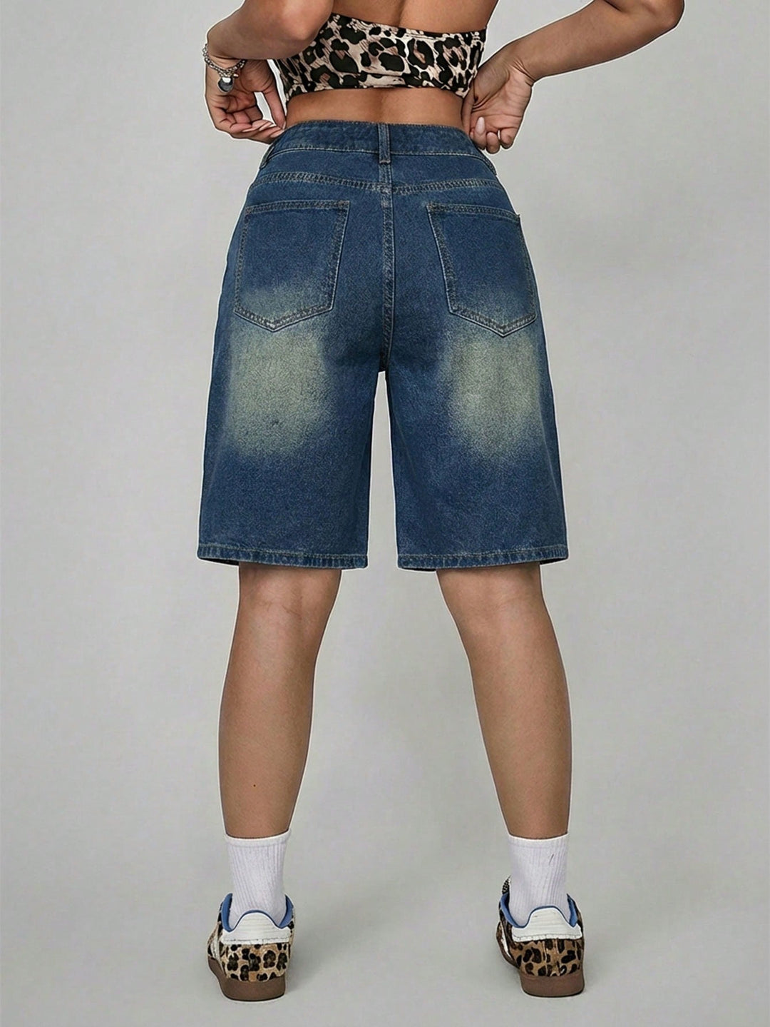 Pantaloni scurți SHEIN, albastru