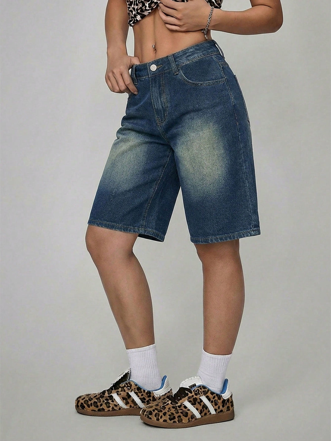 Pantaloni scurți SHEIN, albastru