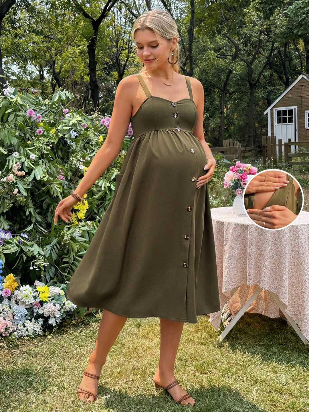 Rochie SHEIN, kaki