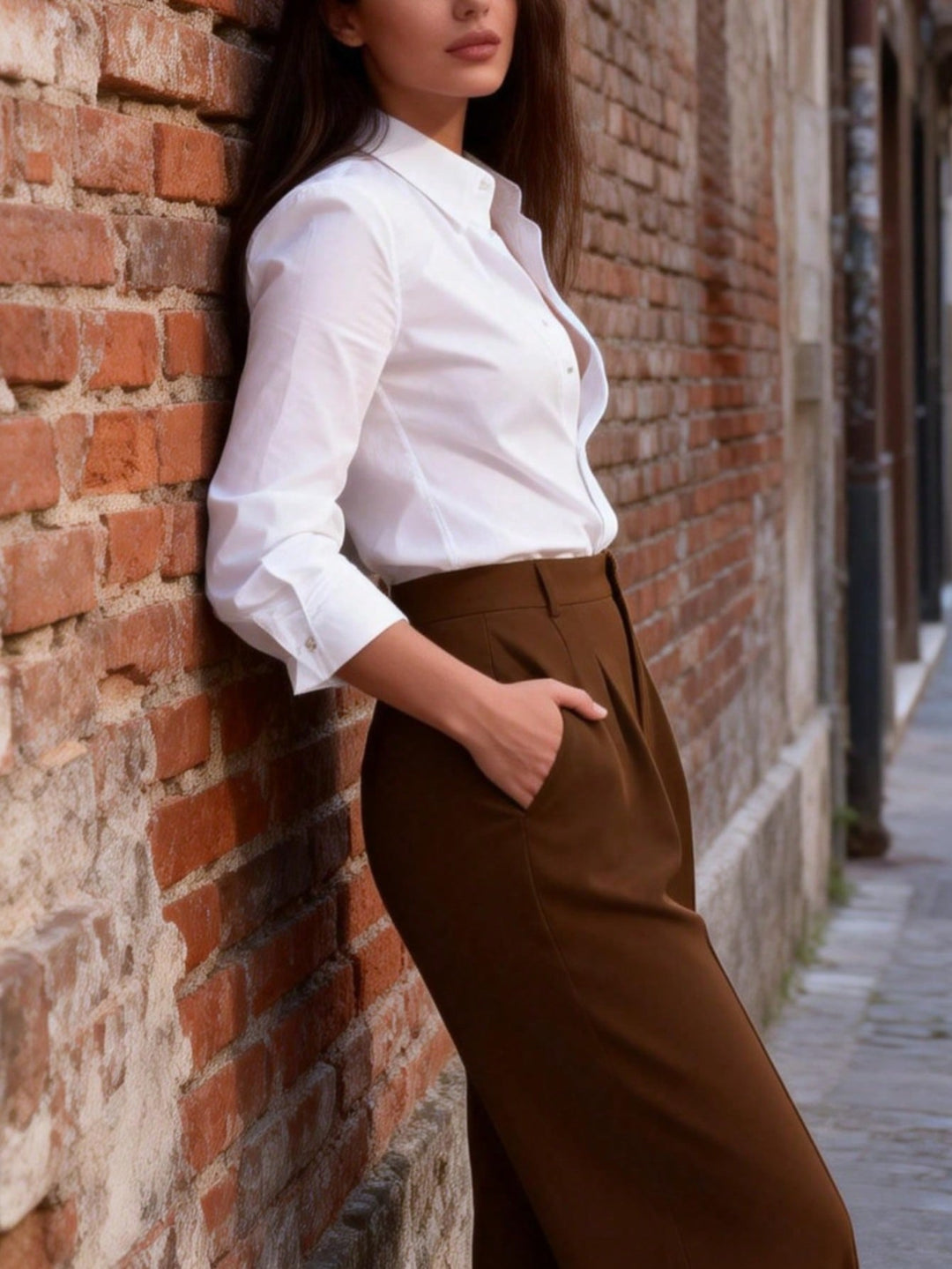 Pantaloni SHEIN, maro