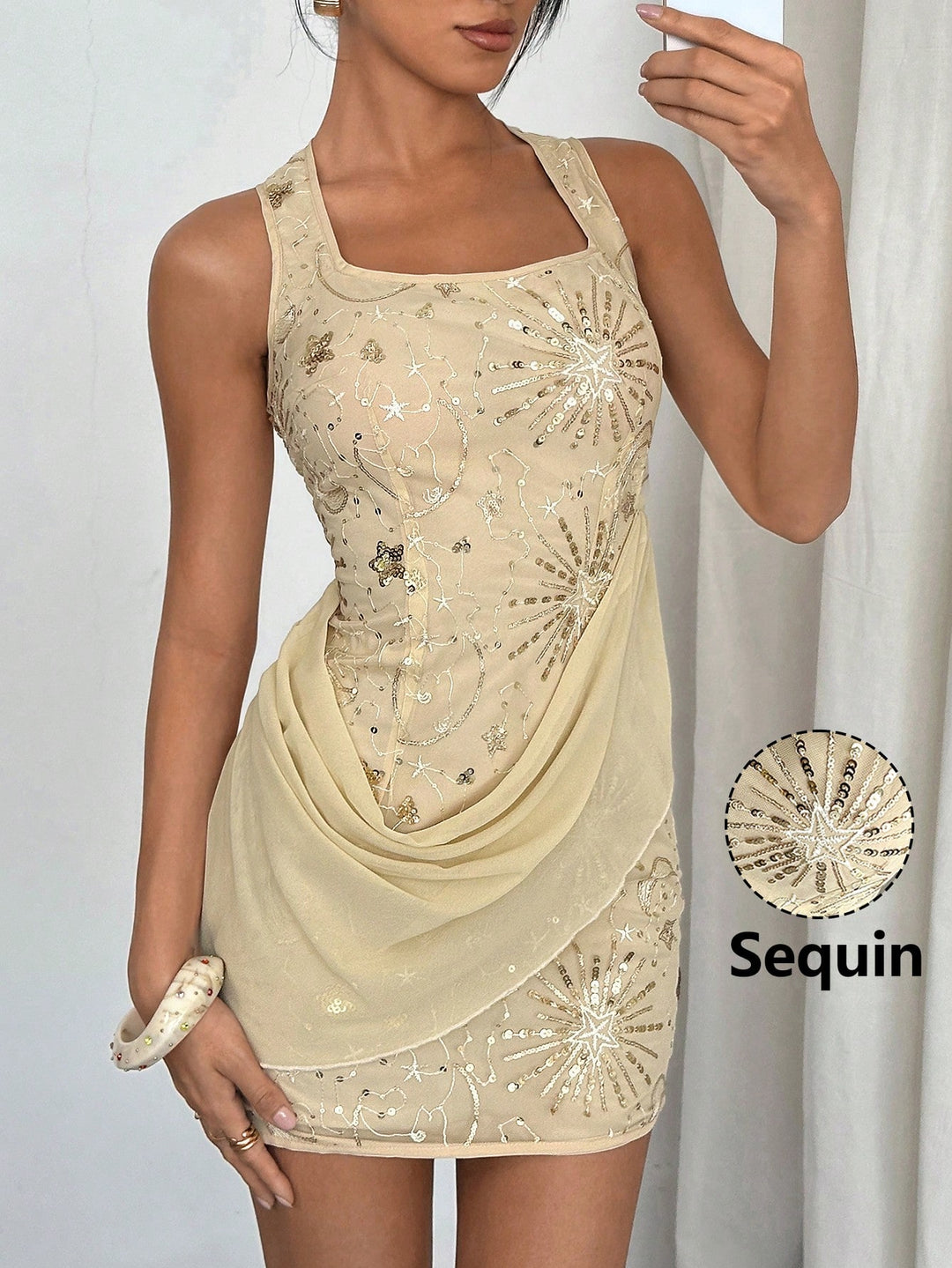 Rochie scurtă SHEIN, bej