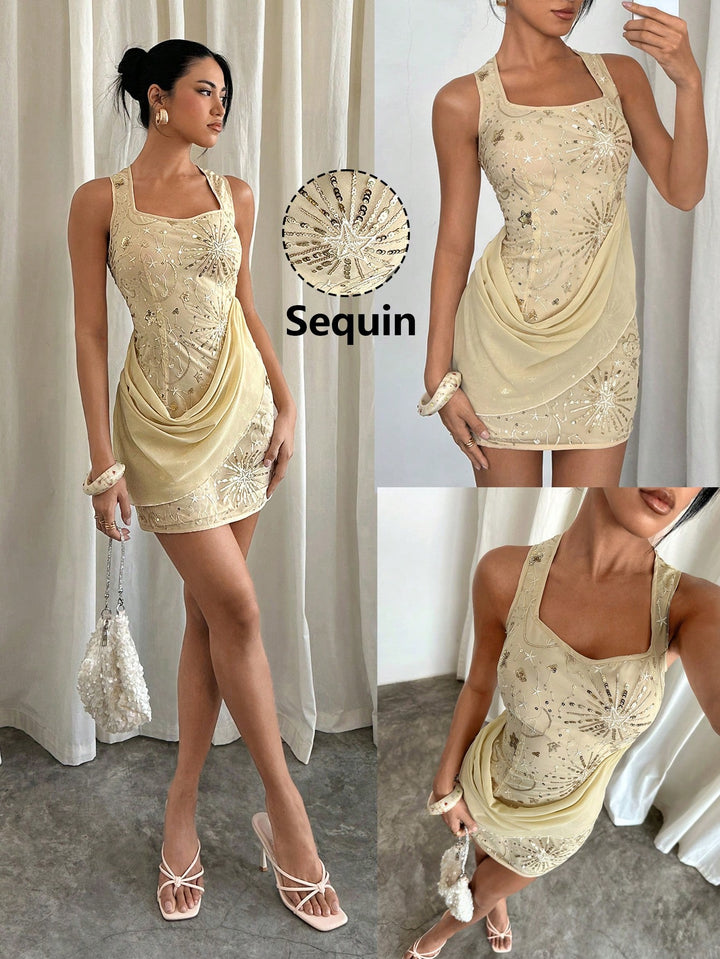 Rochie scurtă SHEIN, bej
