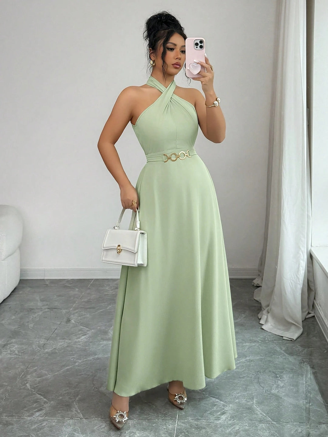 Rochie maxi SHEIN, verde