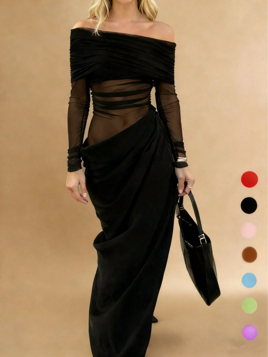 SHEIN maxi ruha, fekete