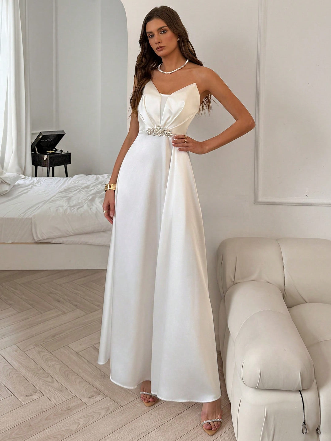 Rochie maxi SHEIN, alb