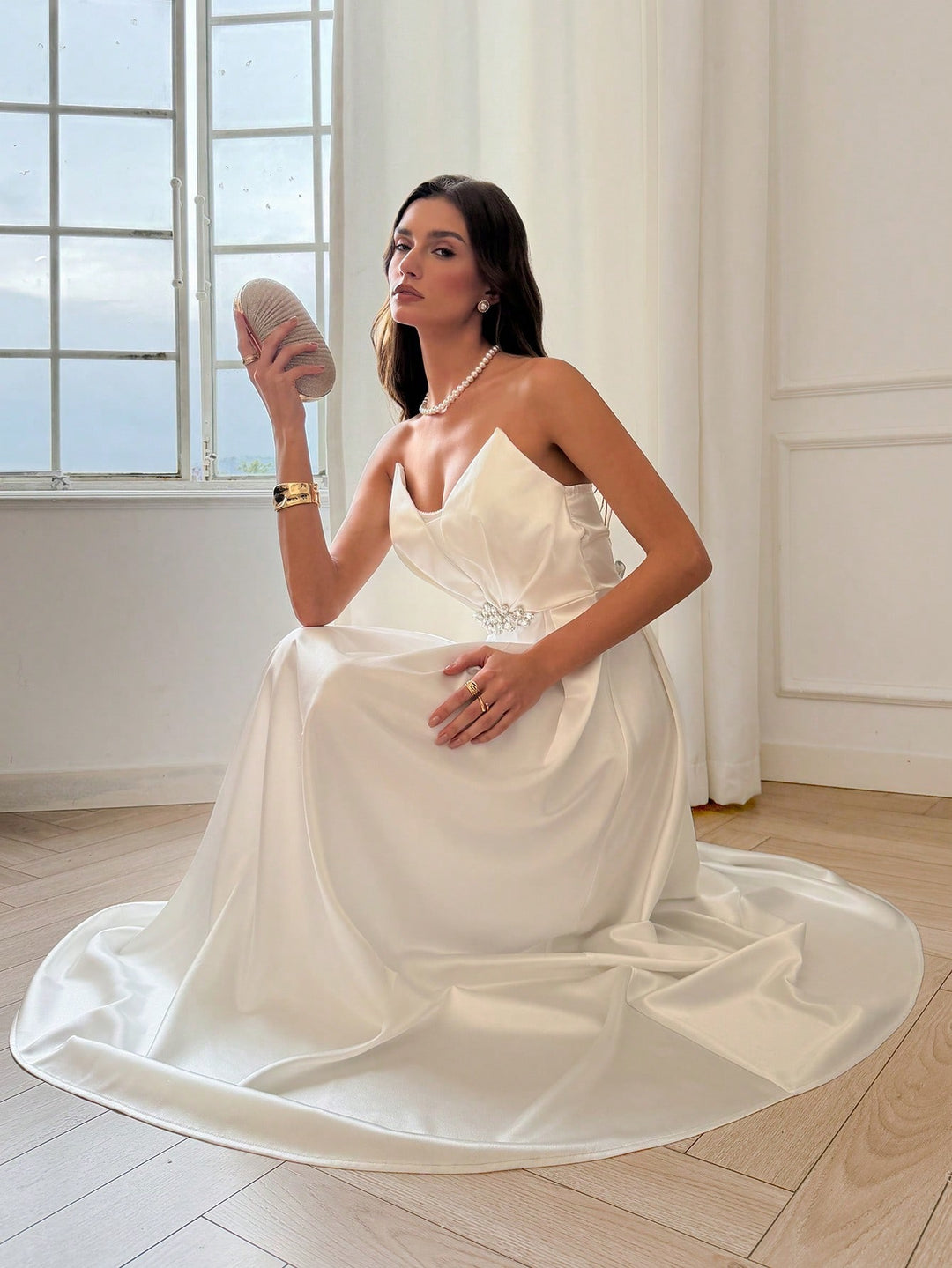 Rochie maxi SHEIN, alb