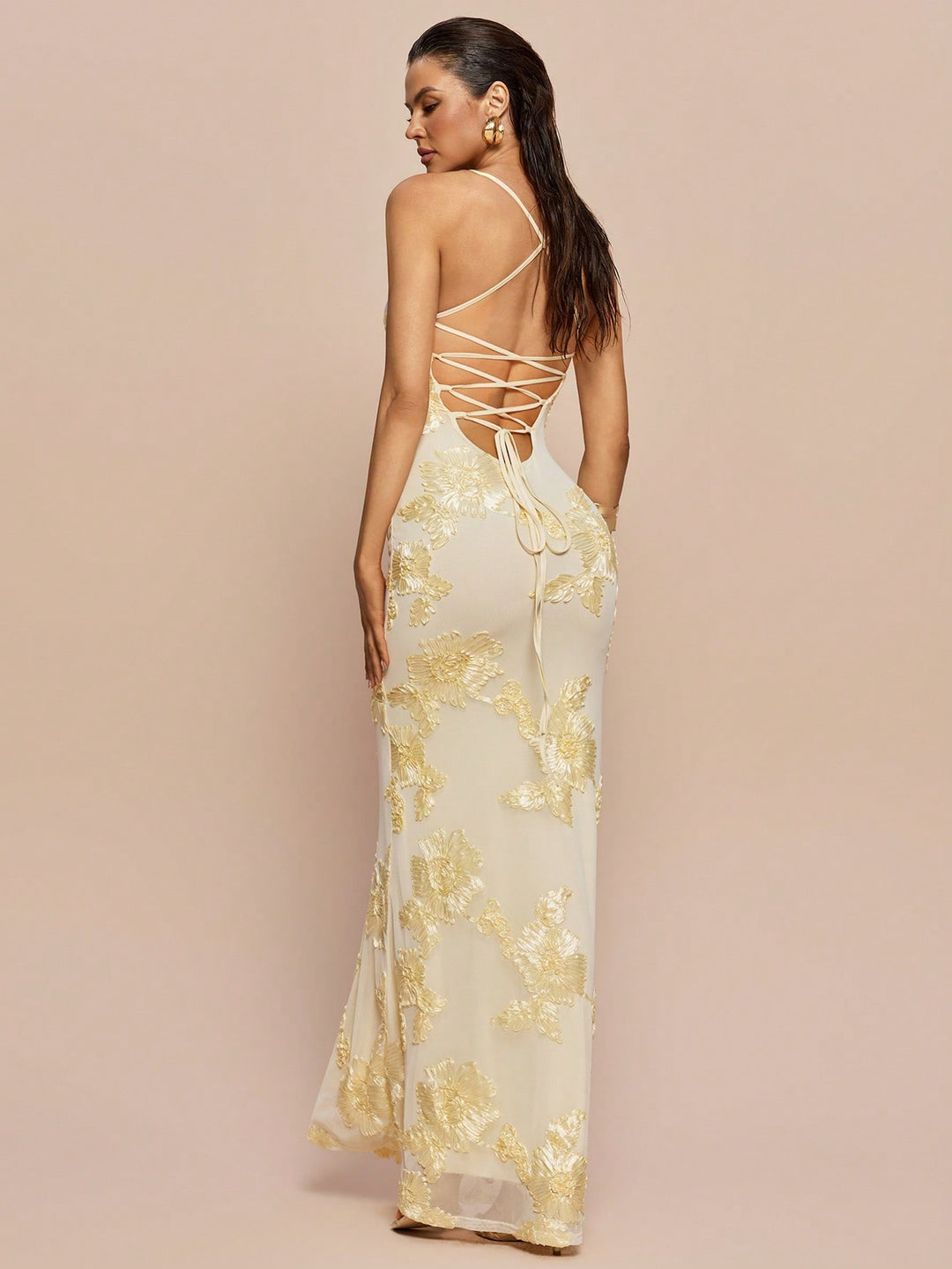 Rochie maxi SHEIN, bej