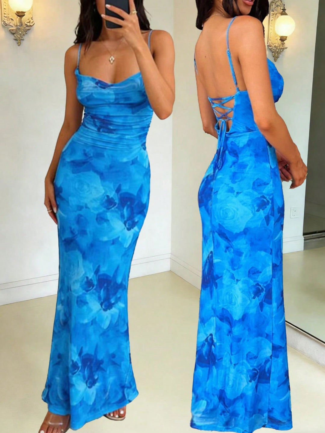 Rochie maxi SHEIN, albastru