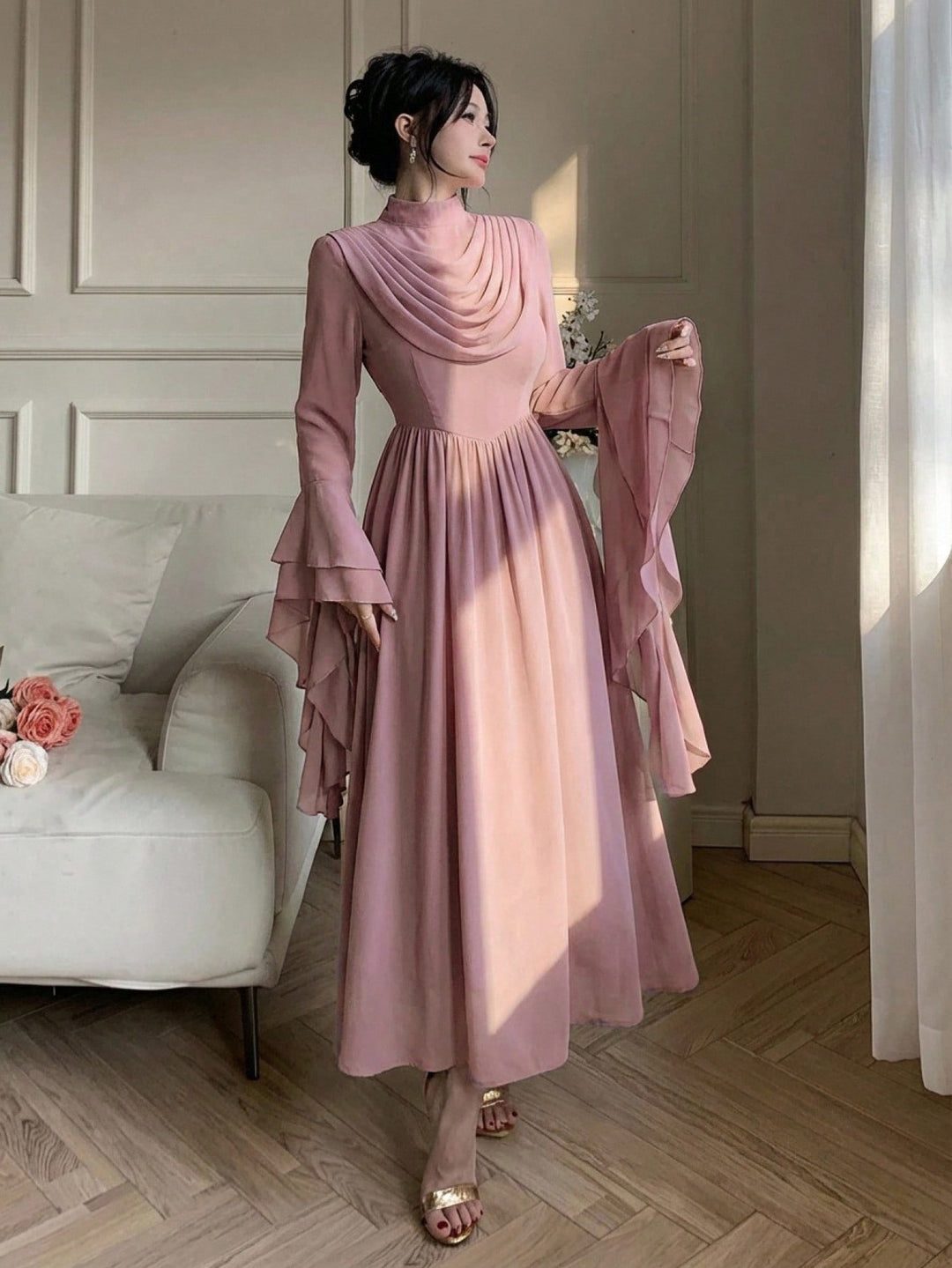 Rochie midi SHEIN, mov