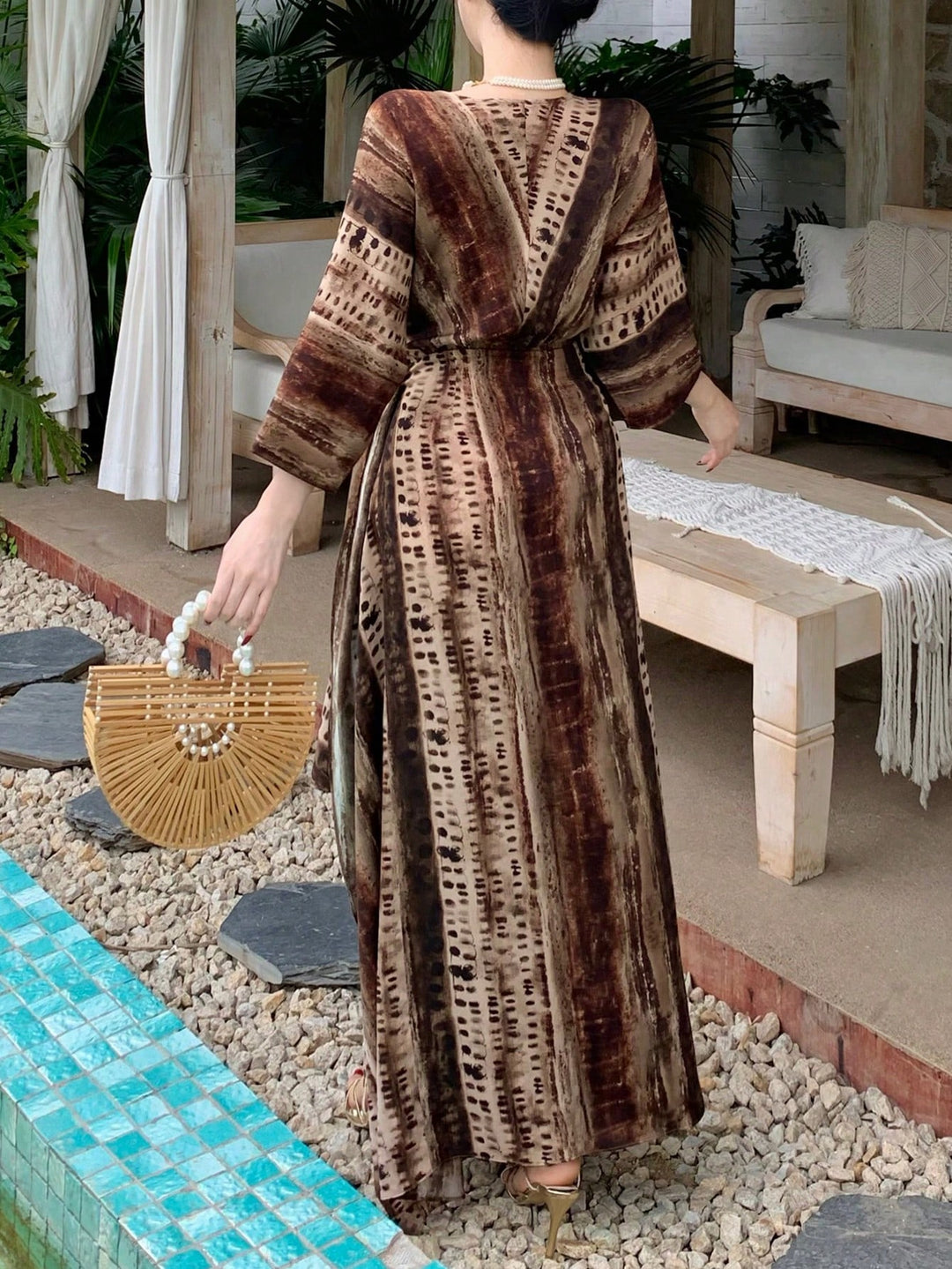 Rochie midi SHEIN, maro