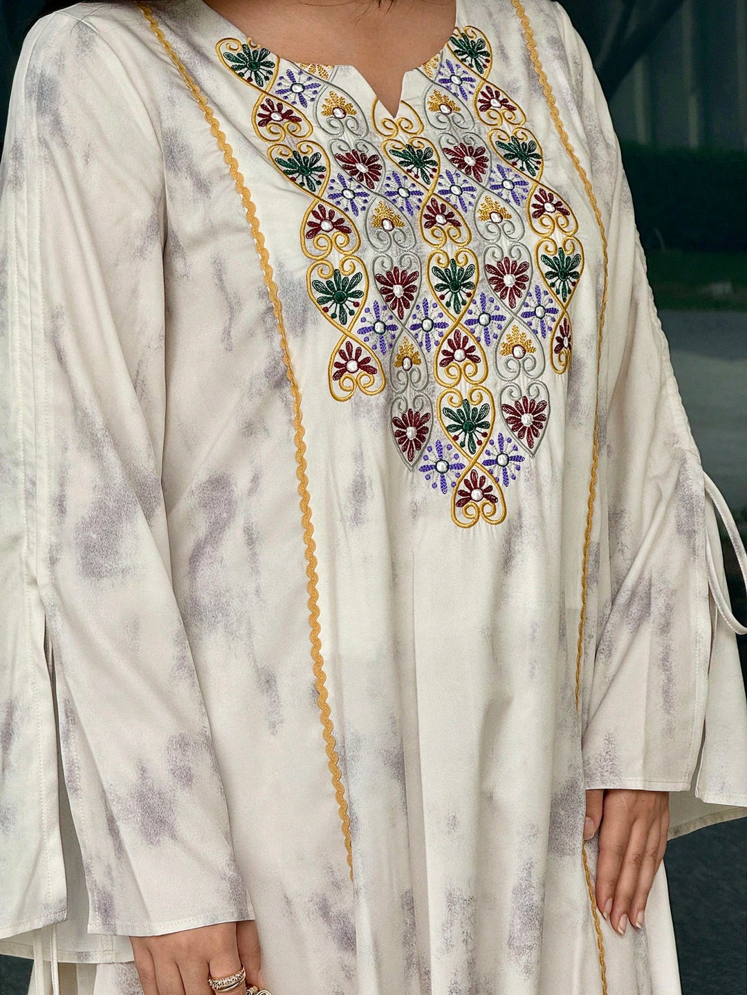 Set caftan și jalabiya SHEIN, kaki