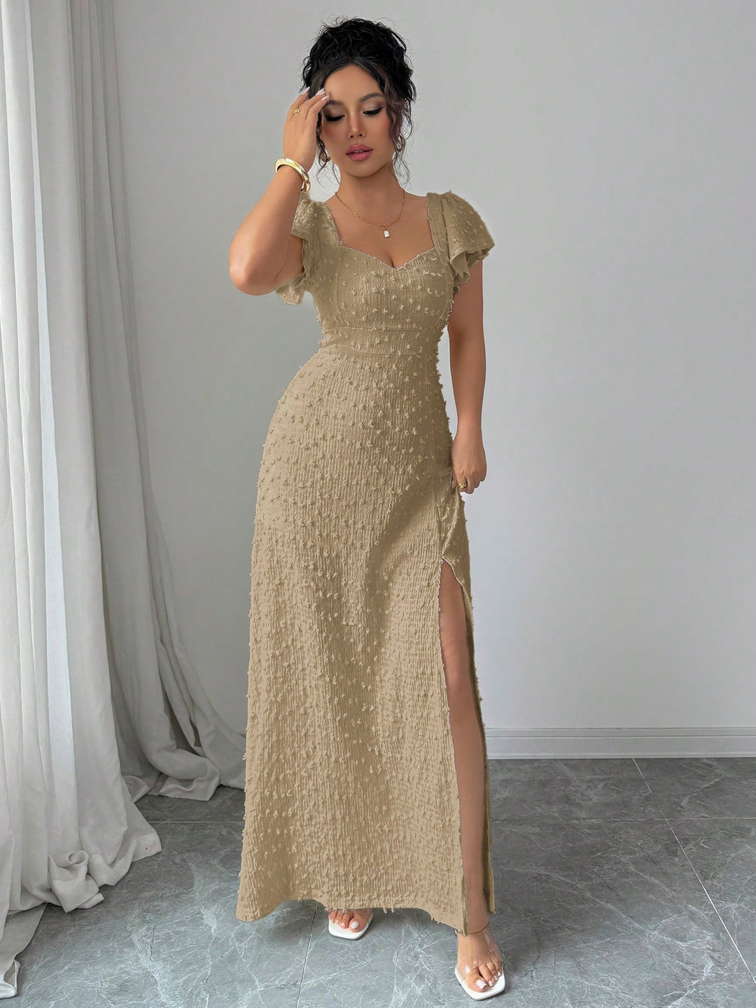 Rochie maxi SHEIN, kaki