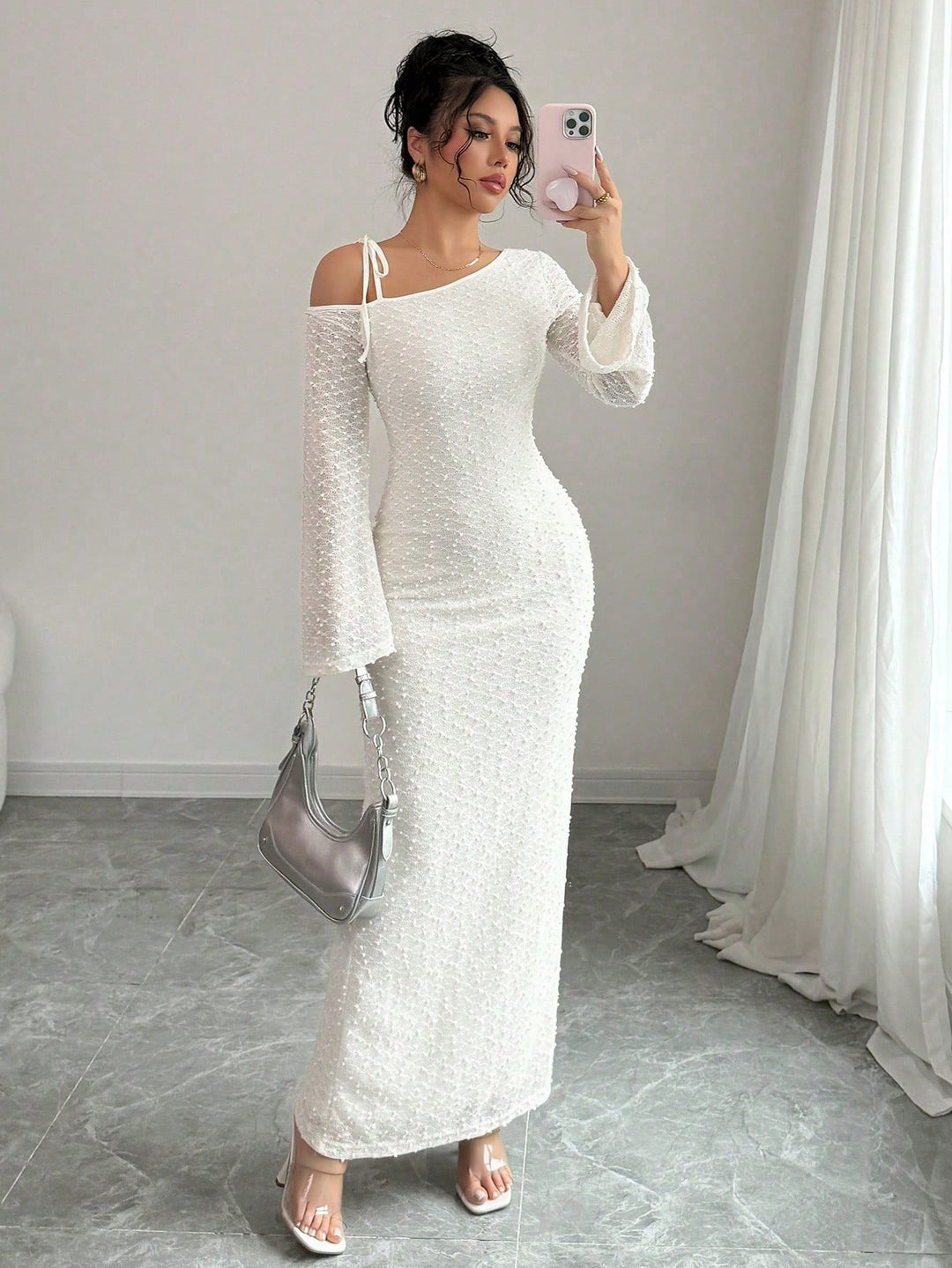 Rochie maxi SHEIN, alb