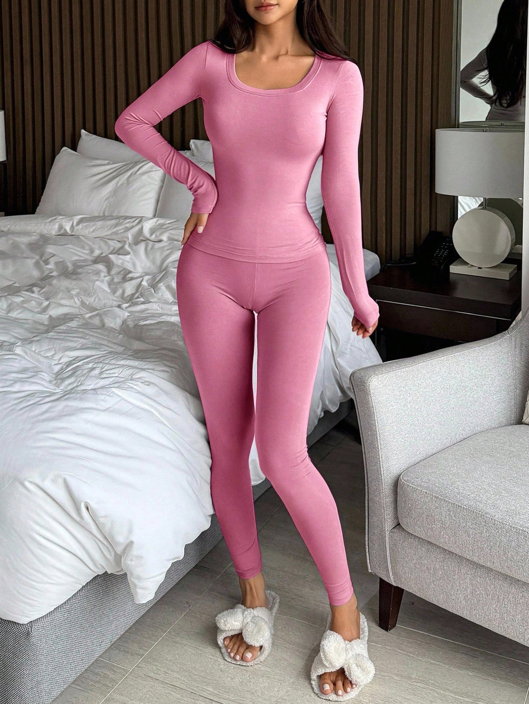 Set pijamale SHEIN, roz