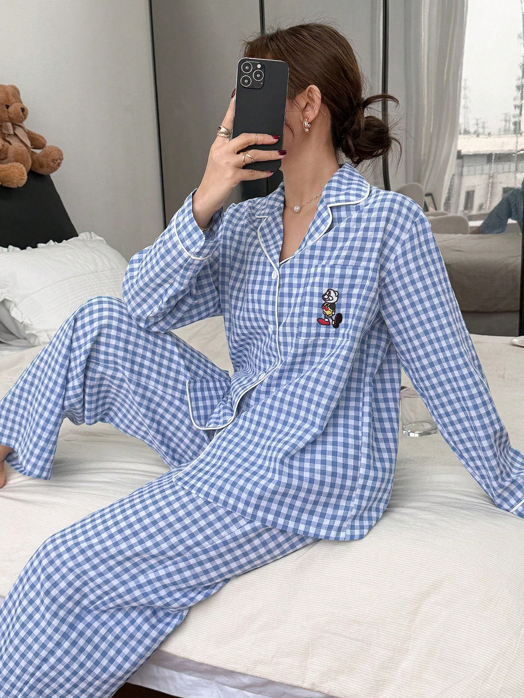 Pijama SHEIN, albastru
