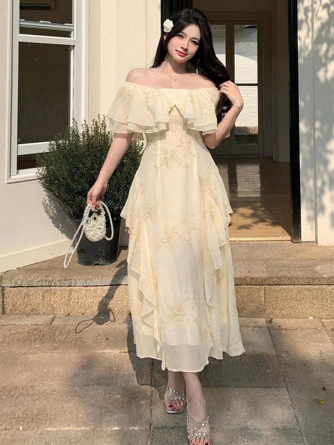 Rochie maxi SHEIN, bej