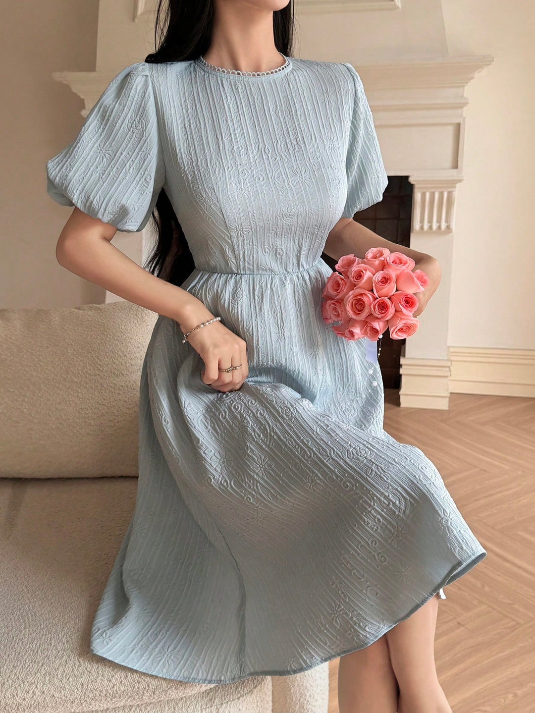 Rochie midi SHEIN, albastru