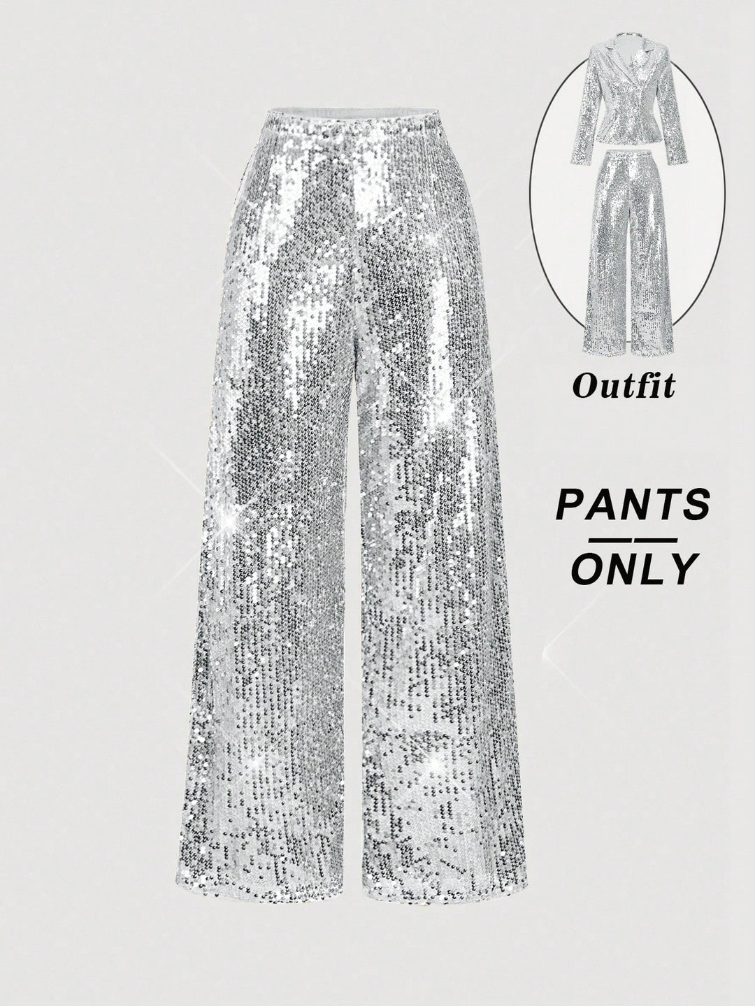 Pantalon SHEIN, argintiu