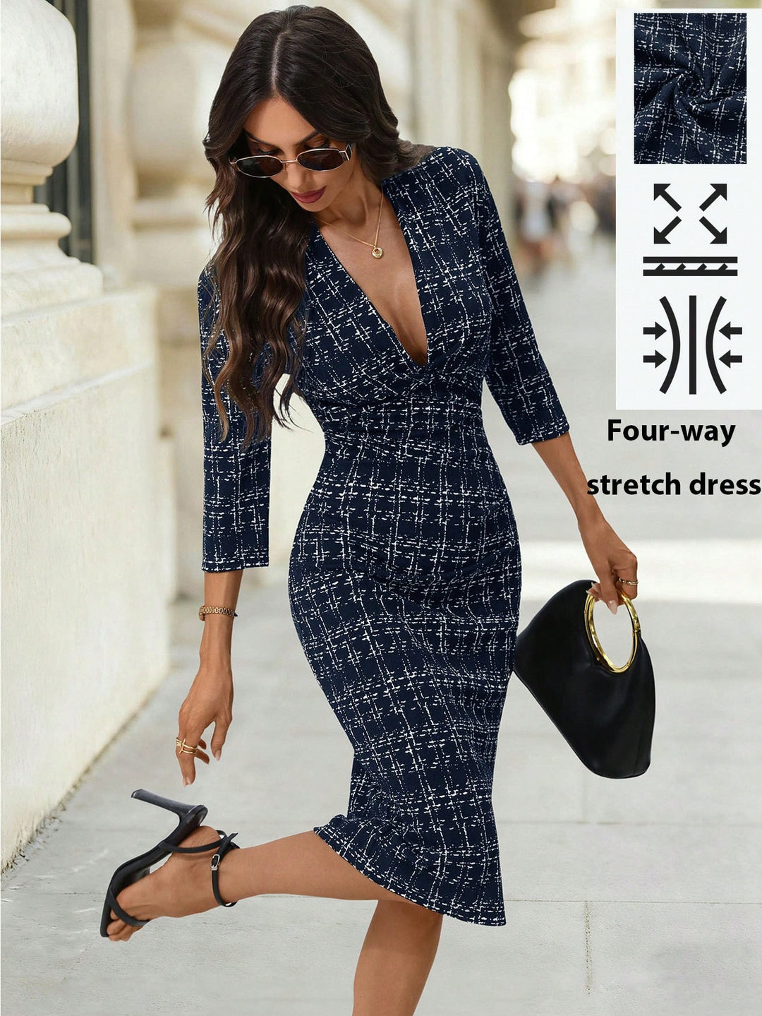 Rochie midi SHEIN, albastru