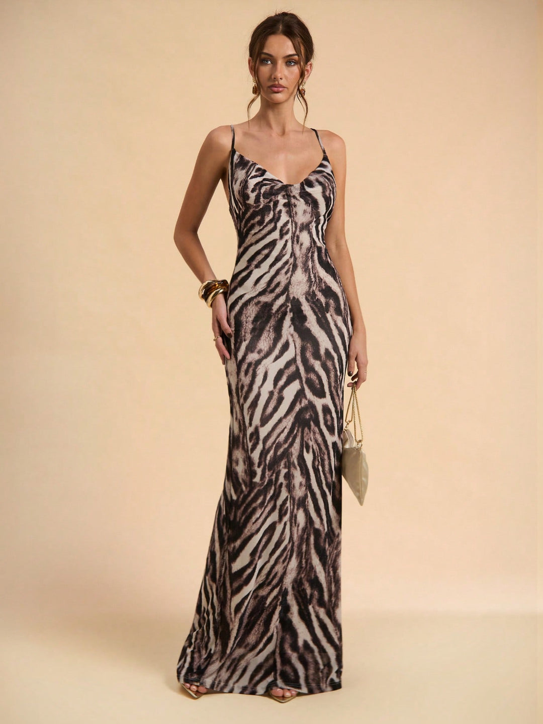 Rochie maxi SHEIN, maro