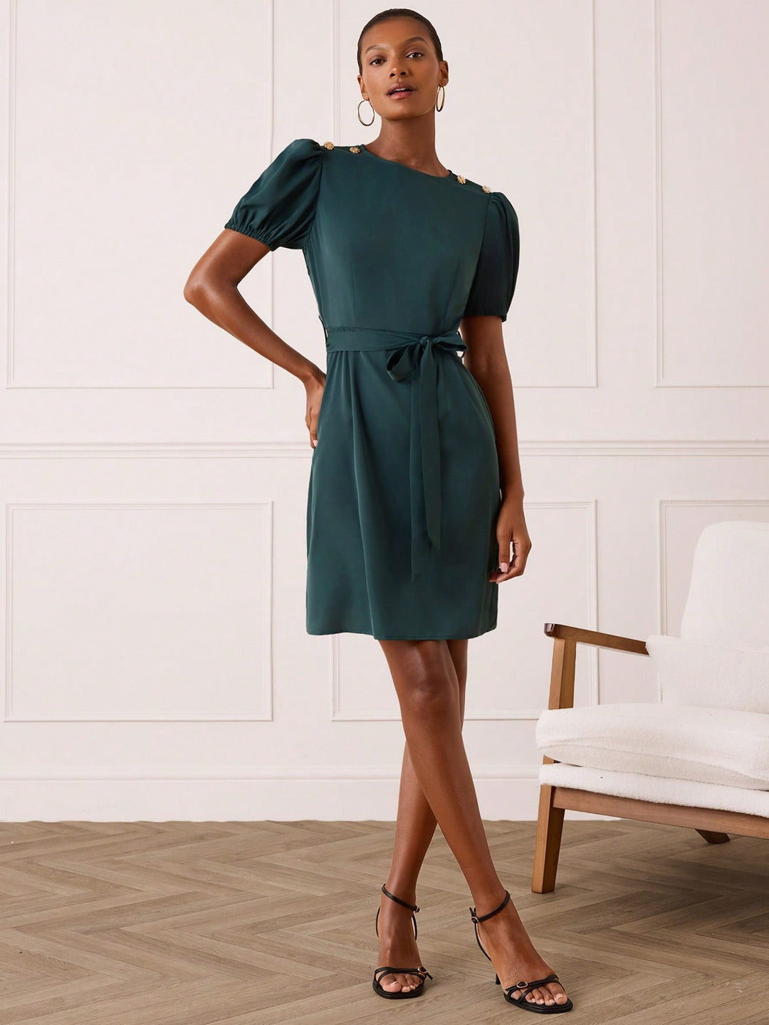 Rochie scurtă SHEIN, verde