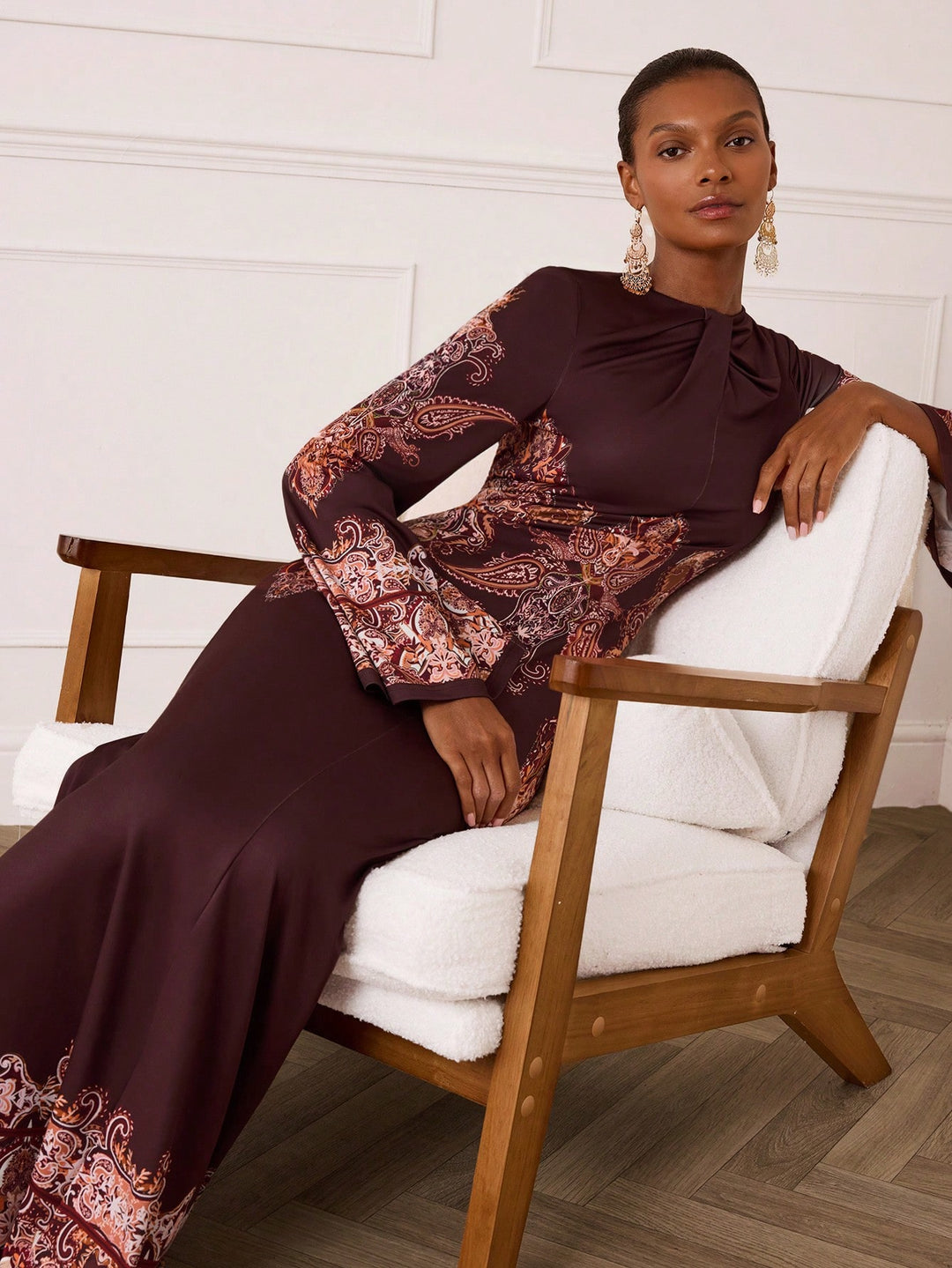 Rochie maxi SHEIN, maro