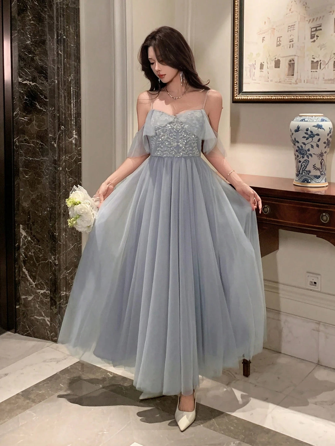 Rochie maxi SHEIN, gri