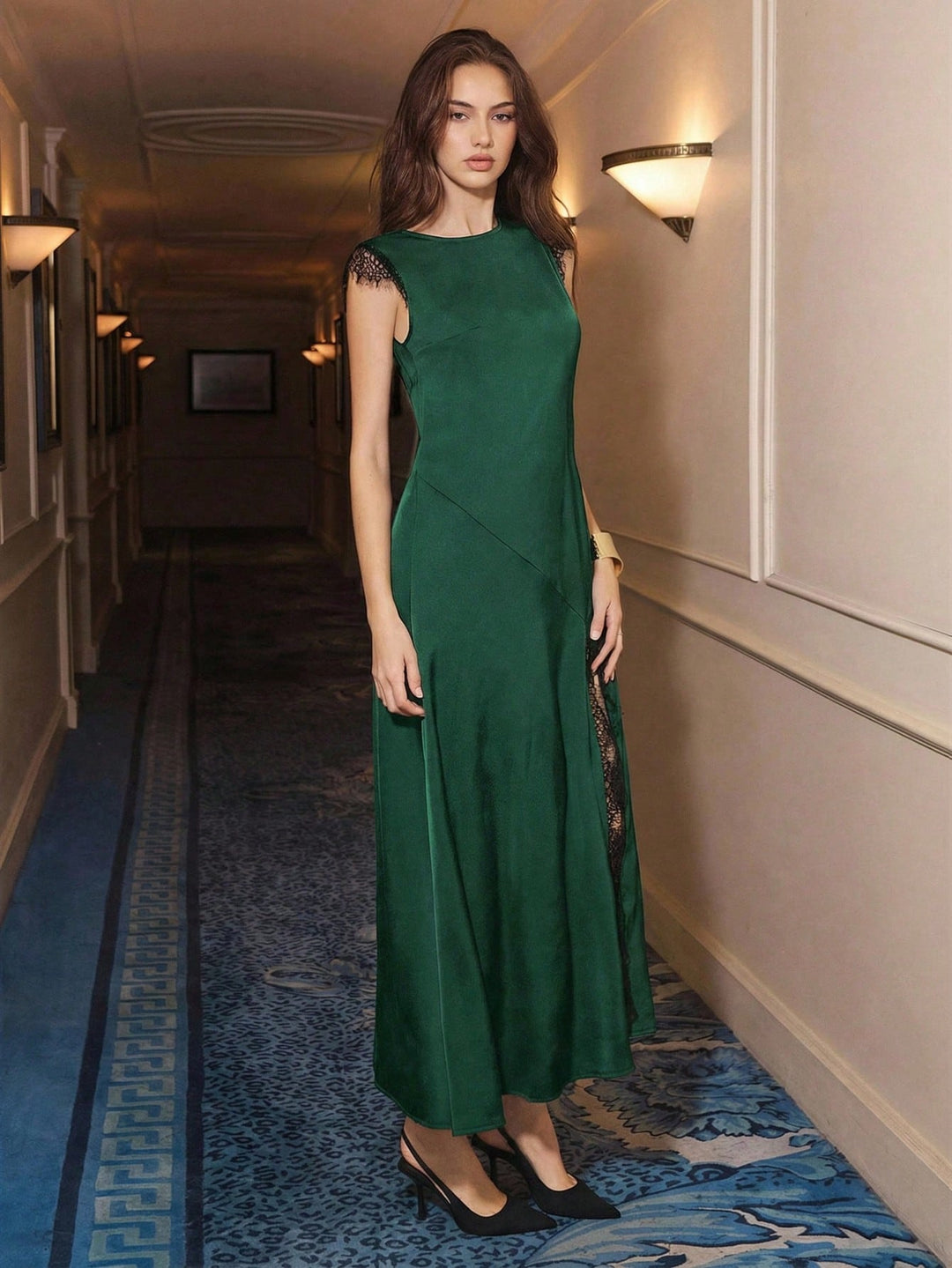 Rochie maxi SHEIN, verde