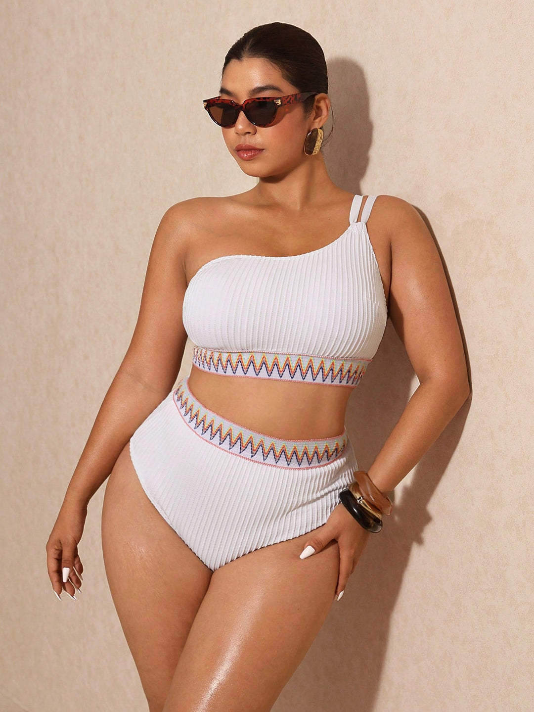 Costum de baie SHEIN, alb