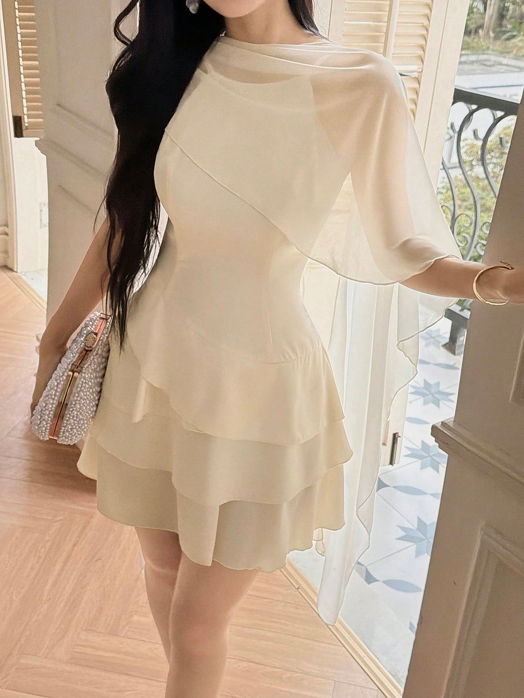 Rochie scurtă SHEIN, bej