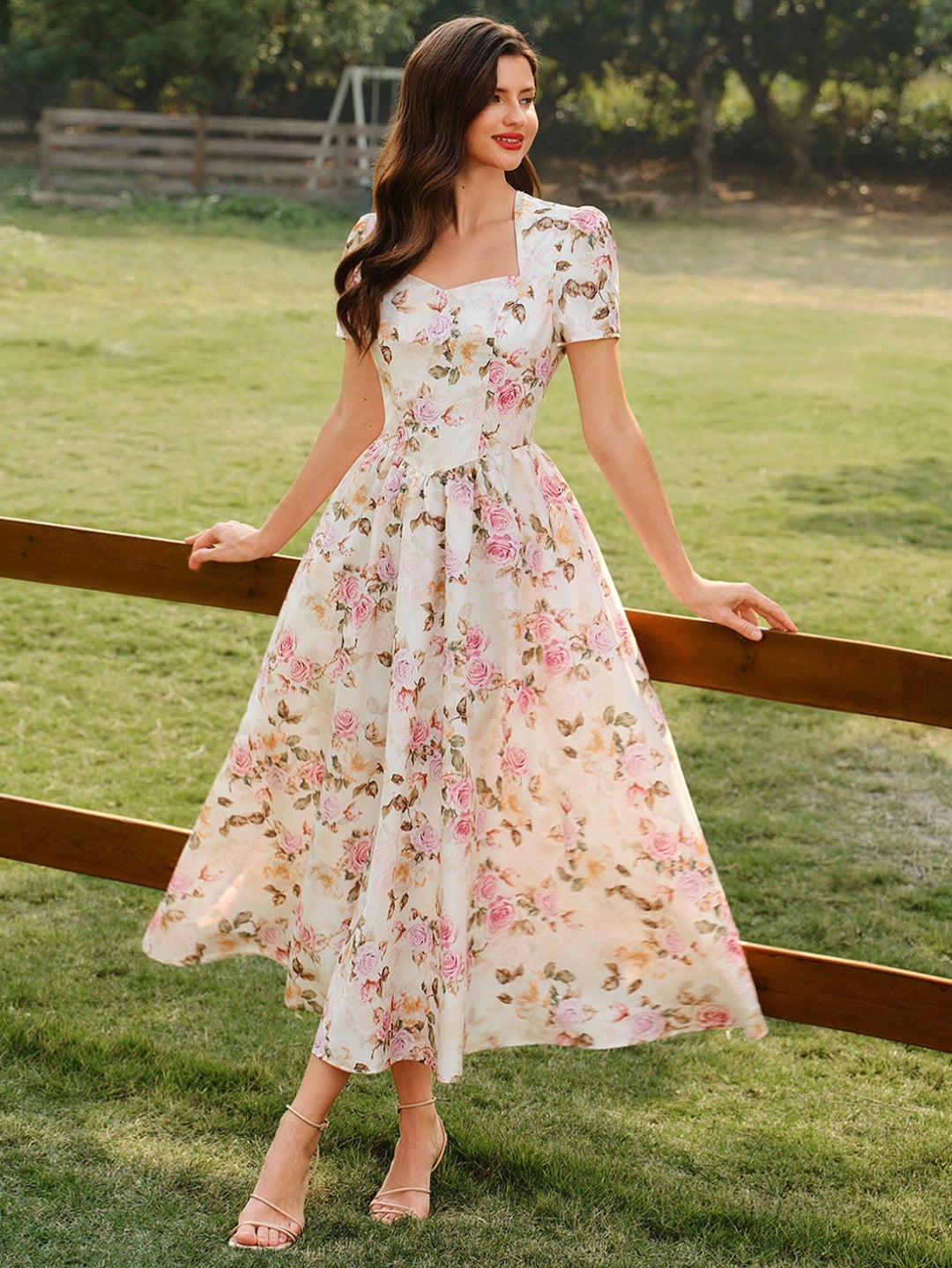 Rochie maxi SHEIN, bej