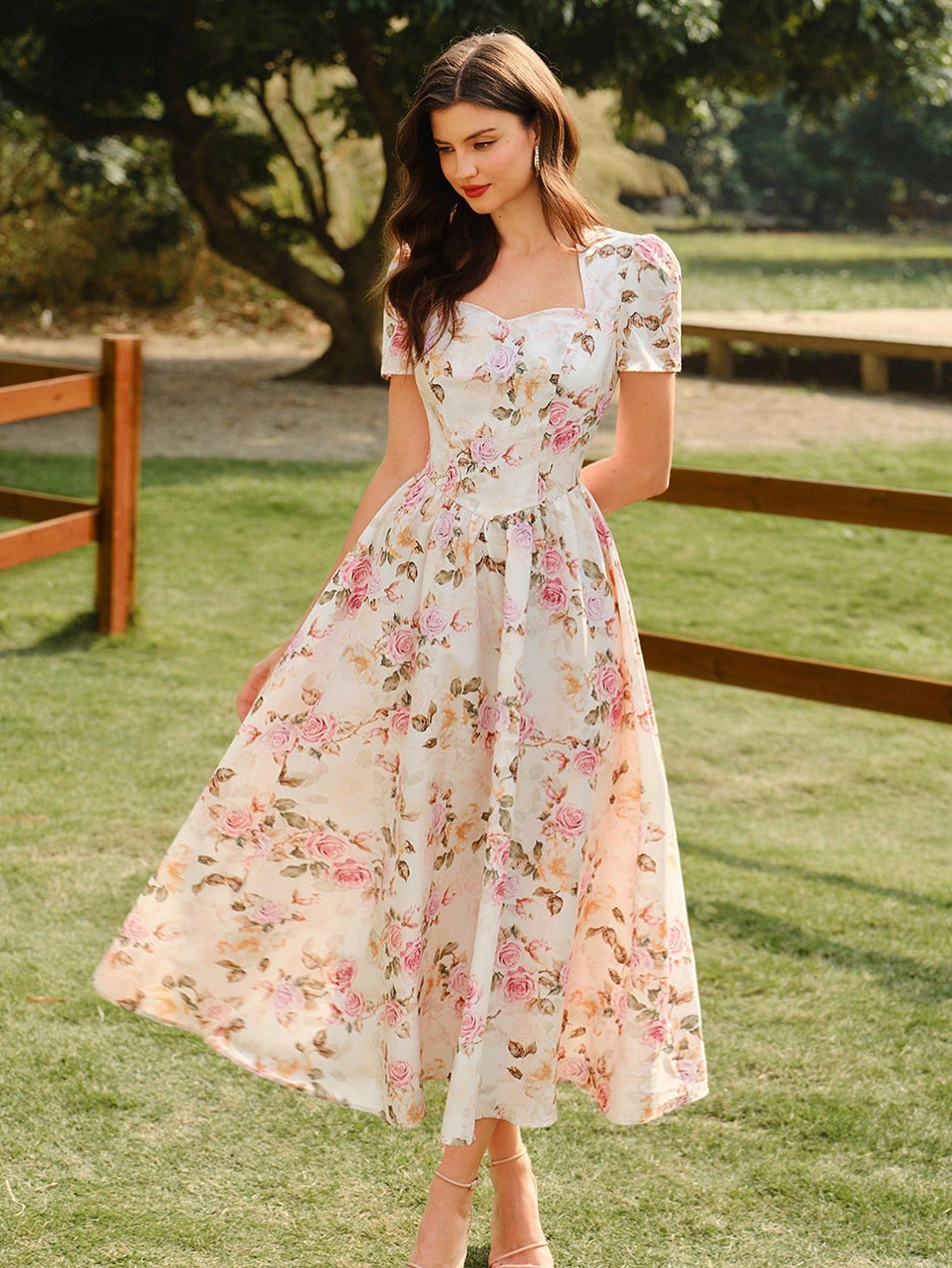 Rochie maxi SHEIN, bej