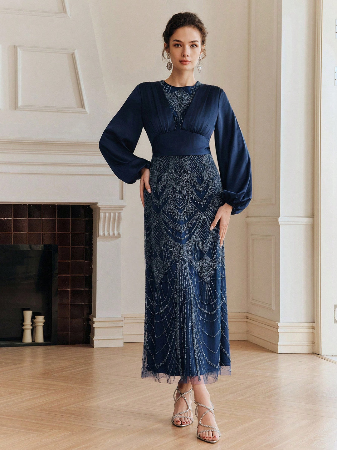Rochie maxi SHEIN, albastru
