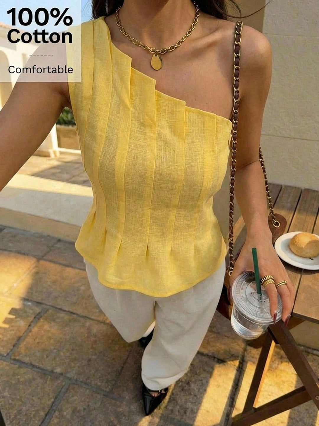 Top SHEIN, galben