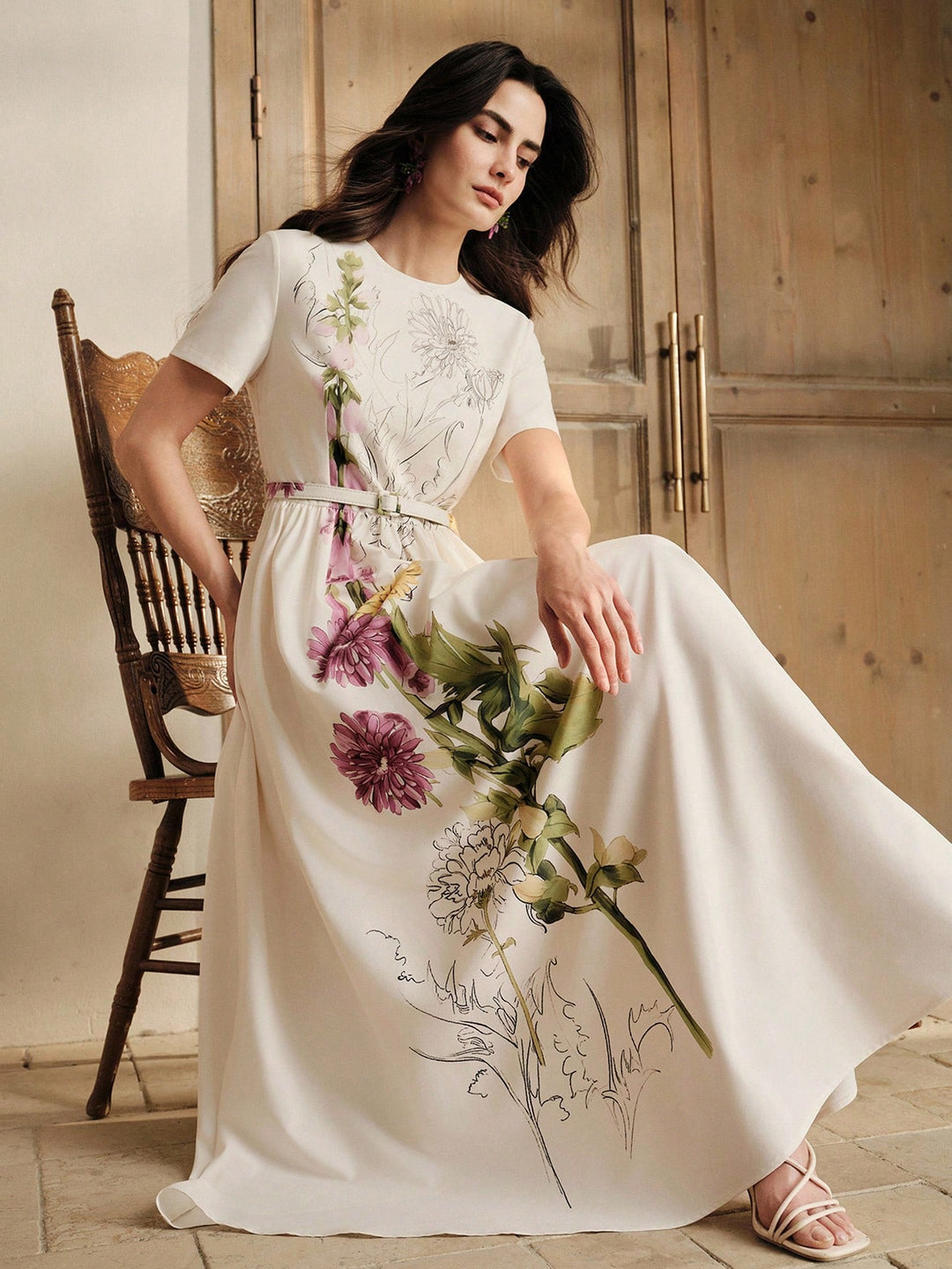 Rochie maxi SHEIN, bej