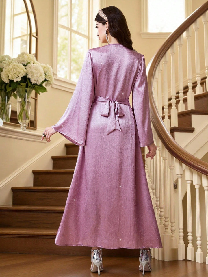 Set caftan și jalabiya SHEIN, roz
