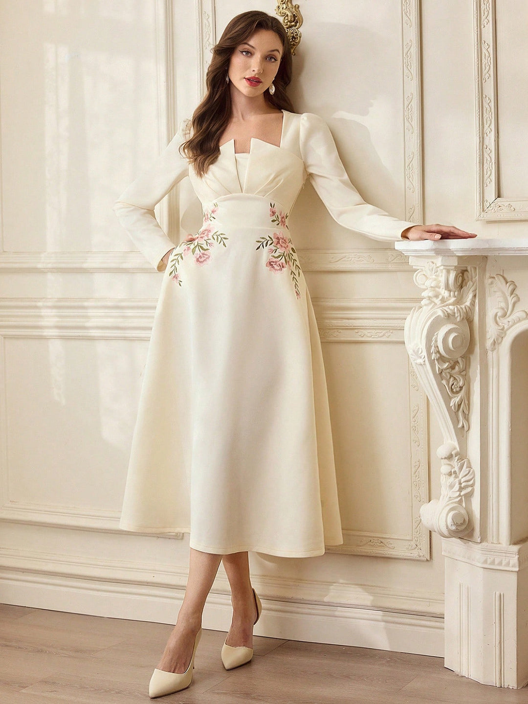 Rochie maxi SHEIN, bej